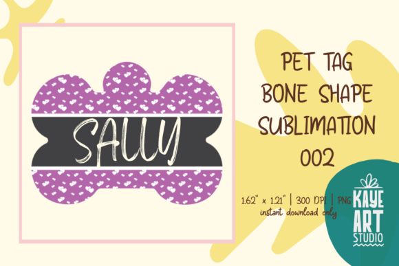 Bone Shape Dog Tag Sublimation PNG 002