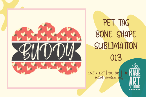 Bone Shape Dog Tag Sublimation PNG 013