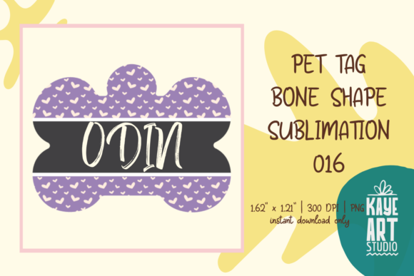 Bone Shape Dog Tag Sublimation PNG 016