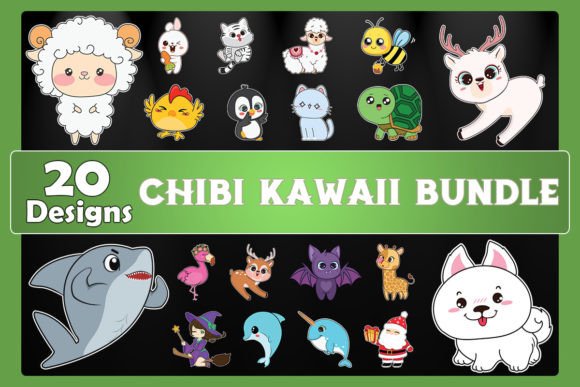Chibi Kawaii Bundle SVG 20 Designs