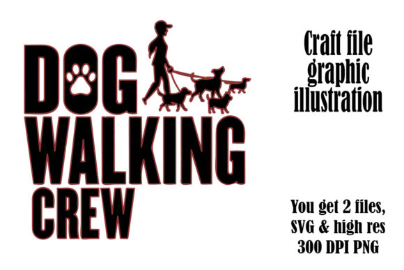 Dog Walking Crew Graphic Illustration