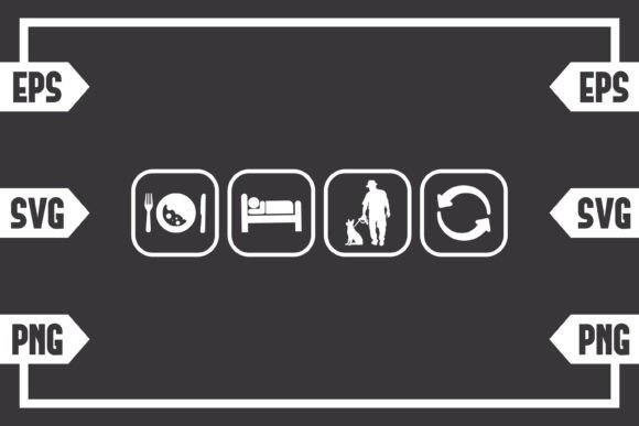 Eat Sleep Guy with Dog Repeat 1