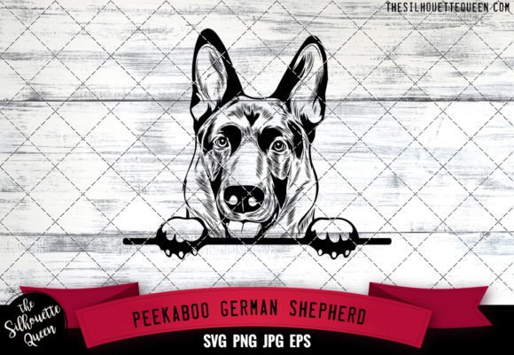 German Shepherd Peekaboo Dog Face
