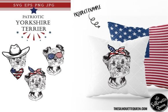Yorkshire Terrier Dog Patriotic Cut File
